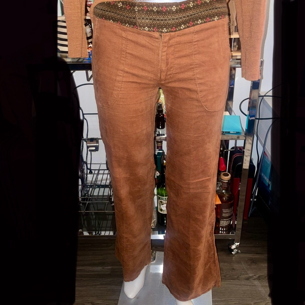 Urban Outfitters Vintage Cotton Brown Boho Bootcut Pants sz 3